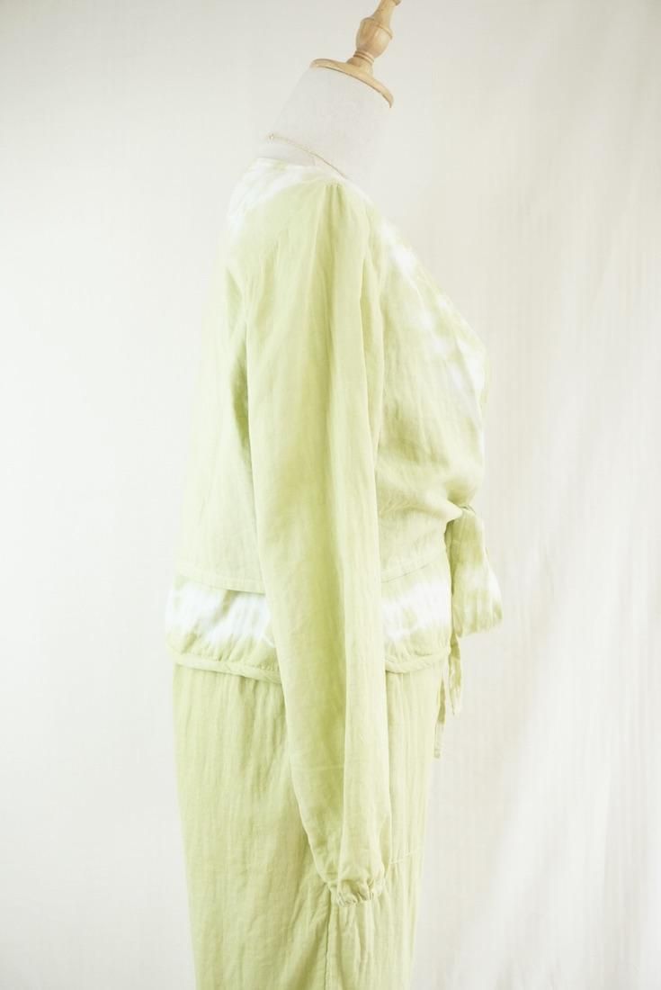 W gauze Ribbon Cardigan  Ginkgo 