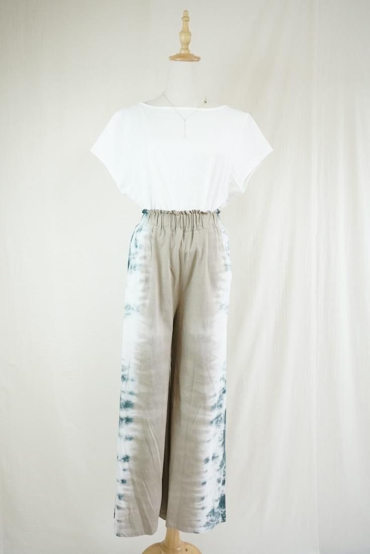 Cotton Relax Pants  Taupe x Black 