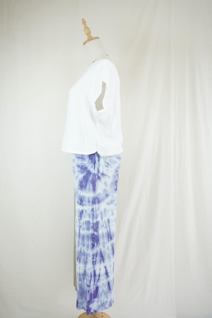 Cotton Relax Pants  Taupe x Lavender 