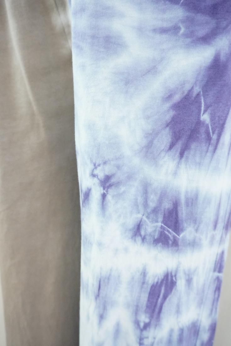 Cotton Relax Pants  Taupe x Lavender 