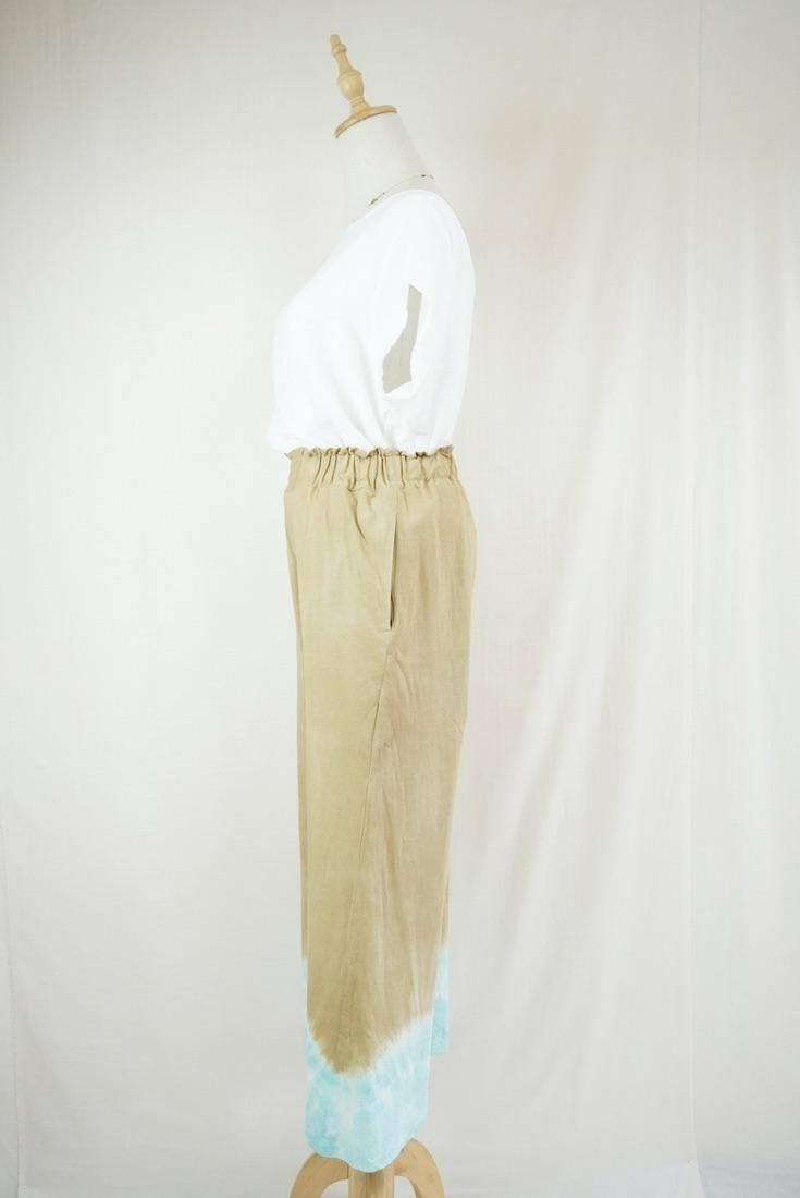 Cotton Relax Pants  Hazelnuts x Turquoise 