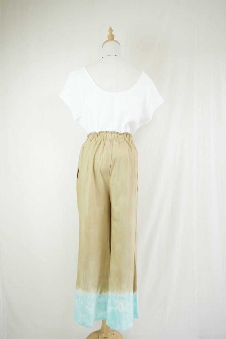 Cotton Relax Pants  Hazelnuts x Turquoise 