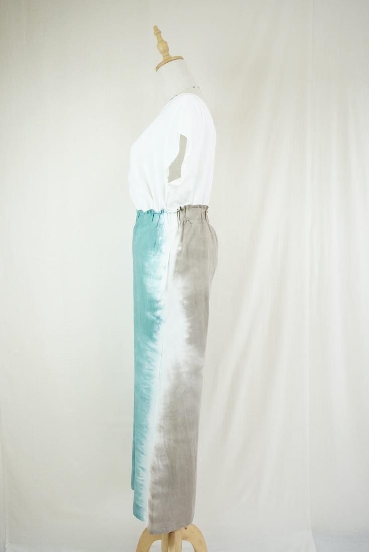 Cotton Relax Pants “ Deepgreen x Taupe ”