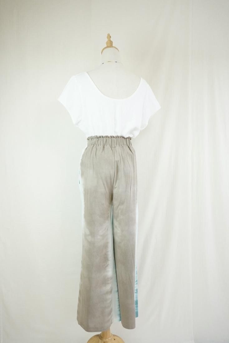 Cotton Relax Pants “ Deepgreen x Taupe ”