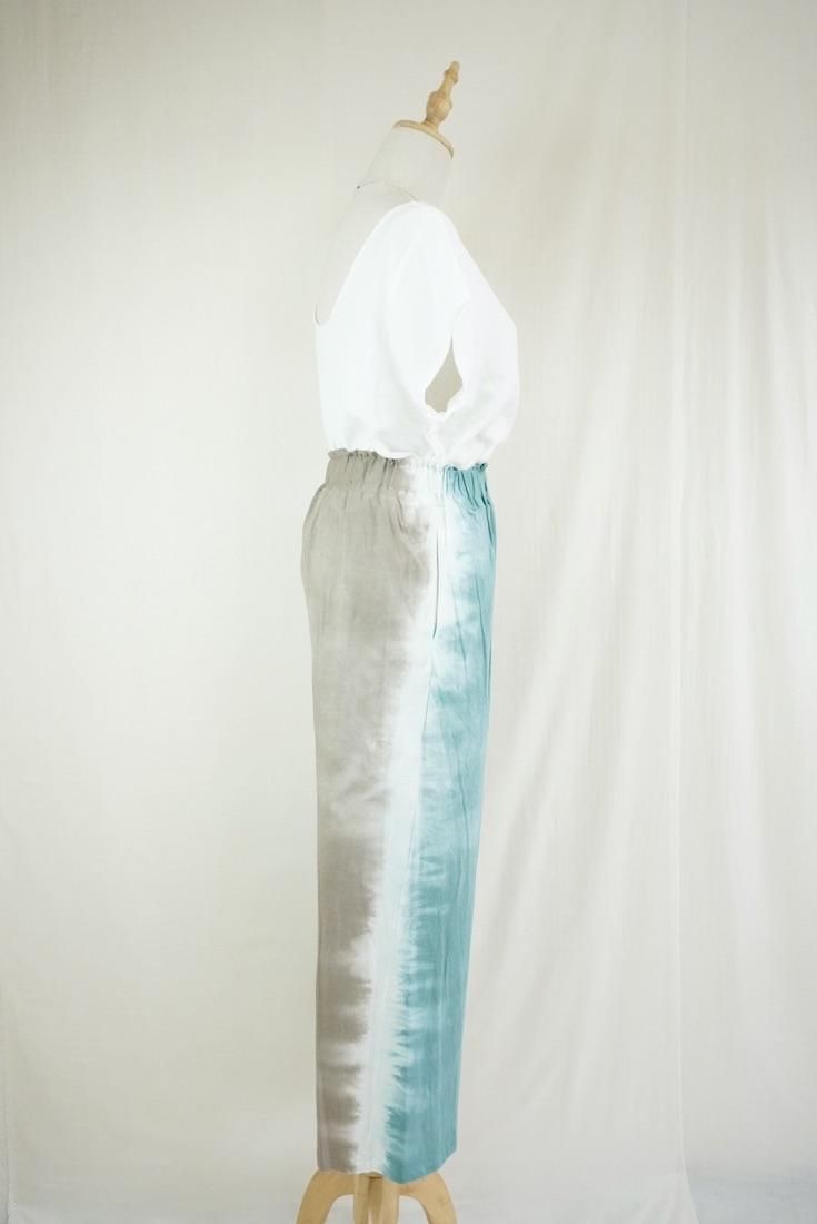 Cotton Relax Pants “ Deepgreen x Taupe ”