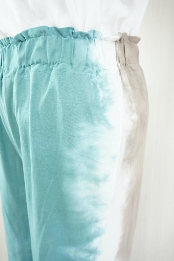 Cotton Relax Pants “ Deepgreen x Taupe ”