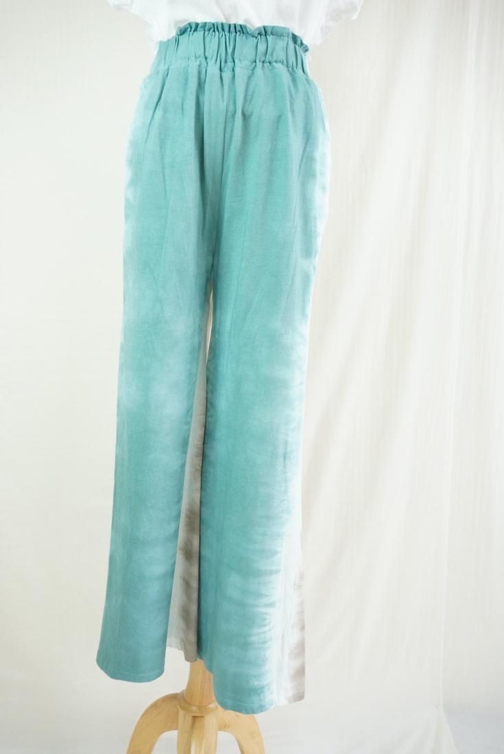 Cotton Relax Pants “ Deepgreen x Taupe ”