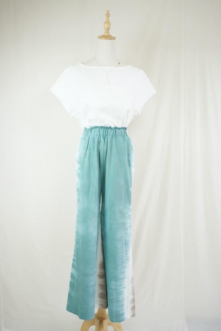 Cotton Relax Pants  Deepgreen x Taupe 