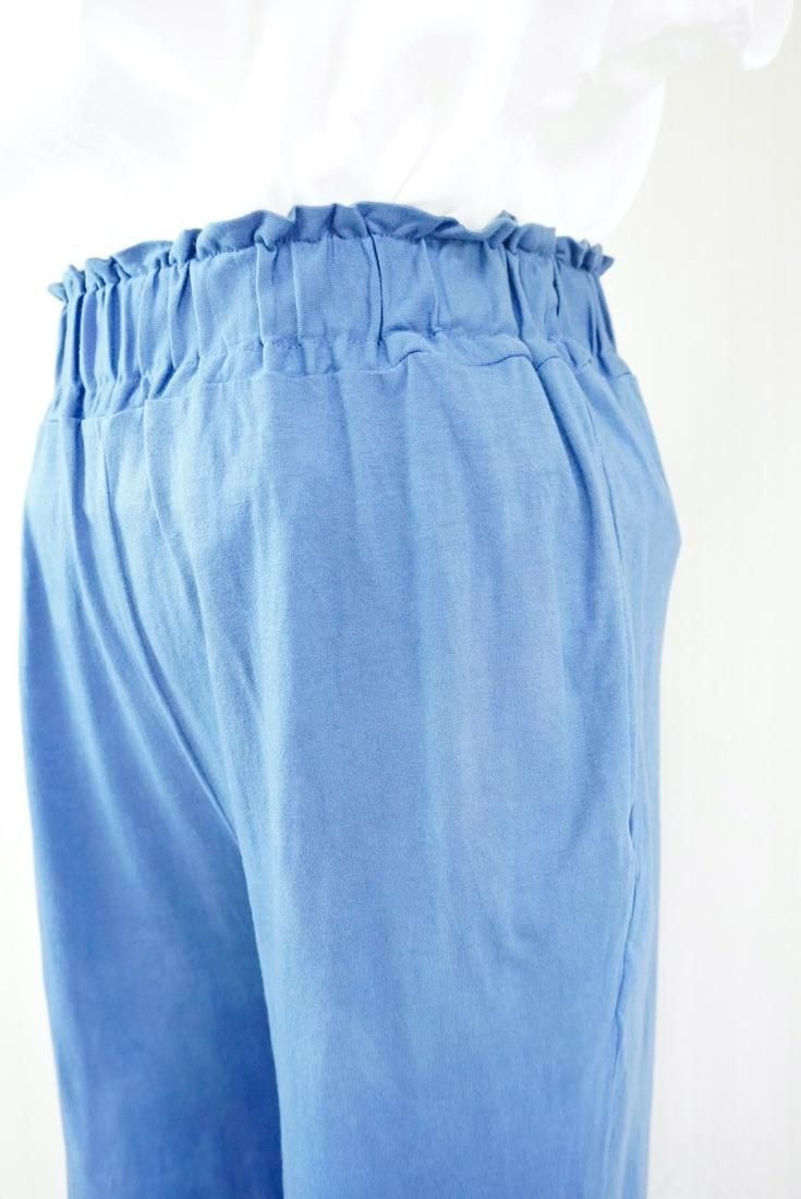 Cotton Relax Pants  Navy x Terracotta 
