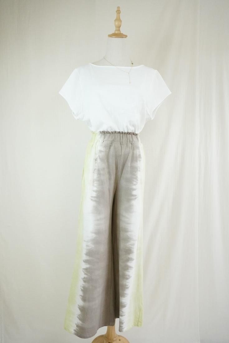 Cotton Relax Pants  Taupe x Ginkgo 