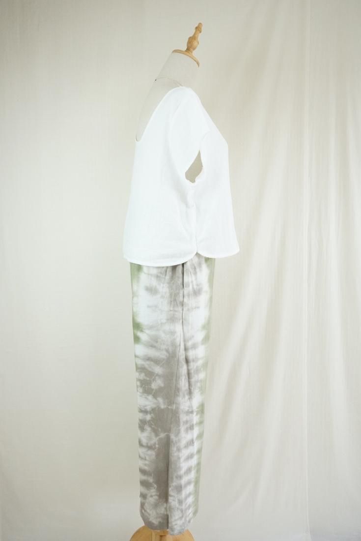 Cotton Relax Pants  Greentea x Taupe 