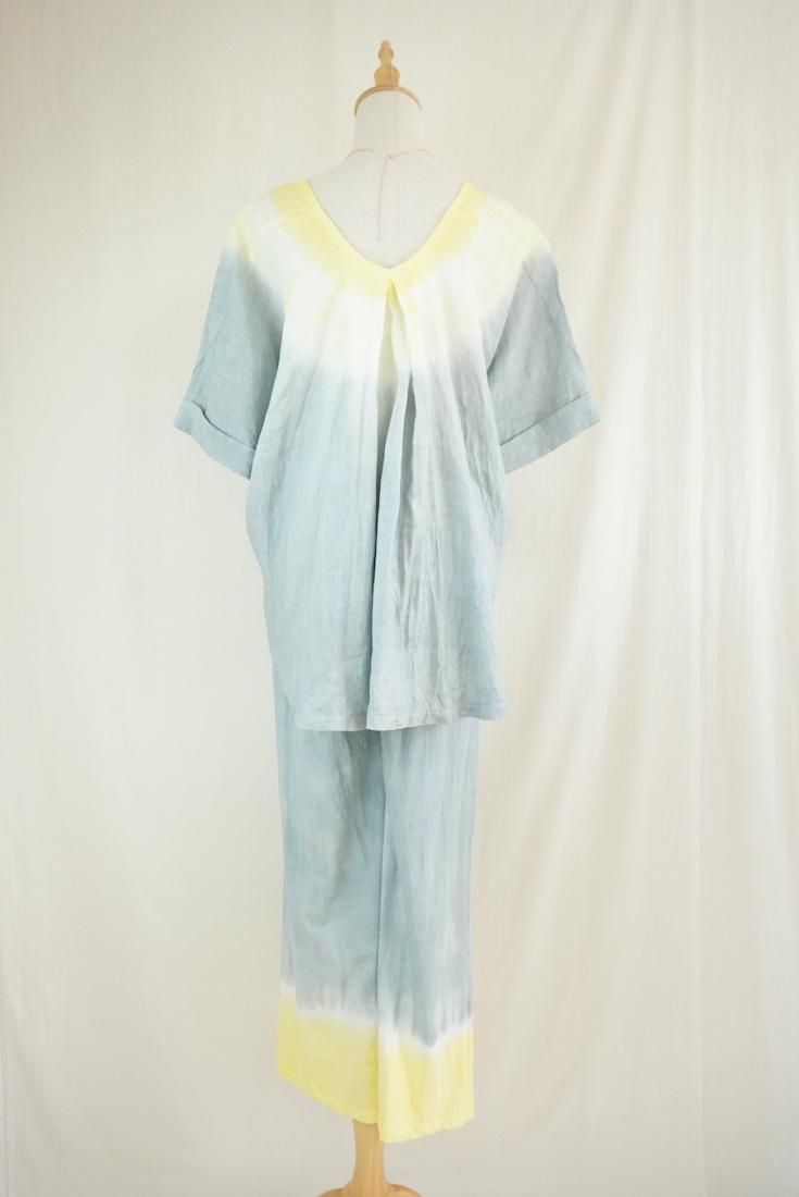 Cotton Relax Pants  Lightgray x Lemon 
