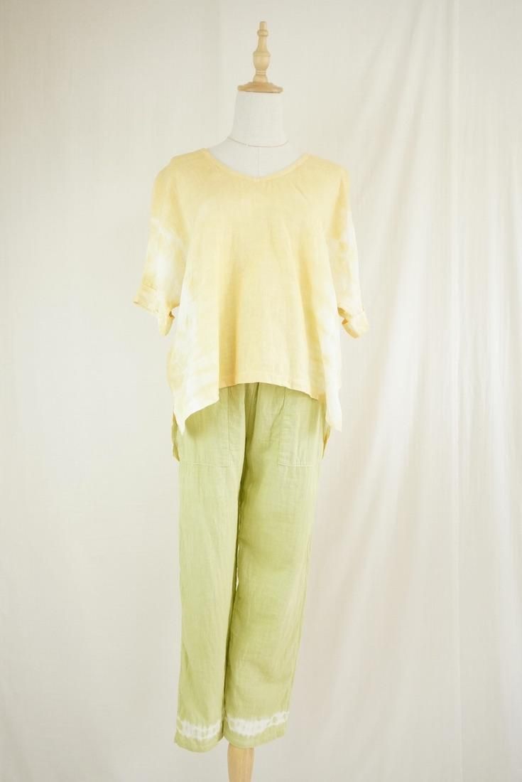 French Linen Relax Top  Custard 