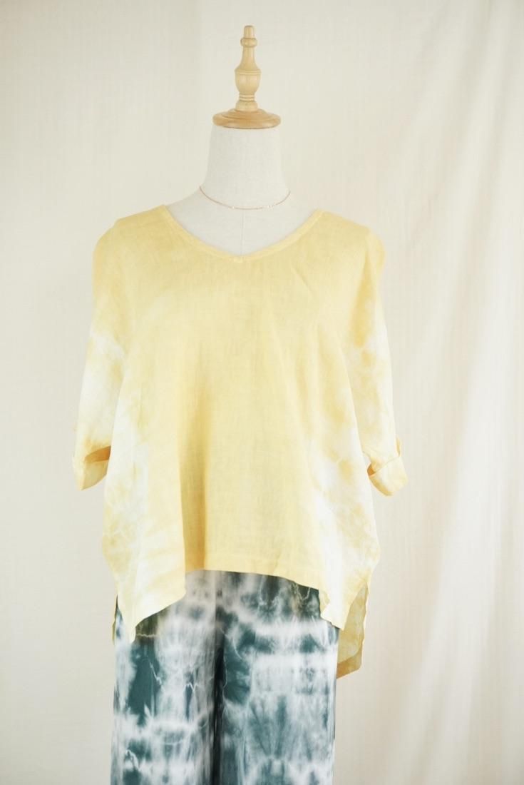 French Linen Relax Top  Custard 