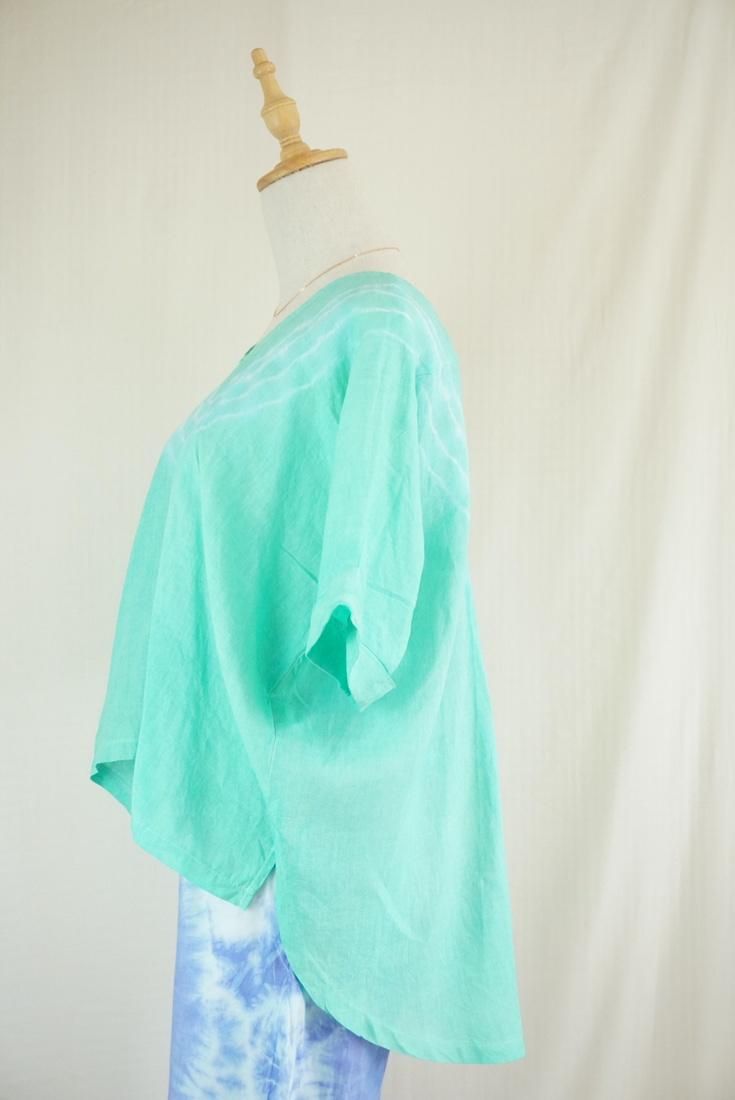 French Linen Relax Top “ Emerald ”