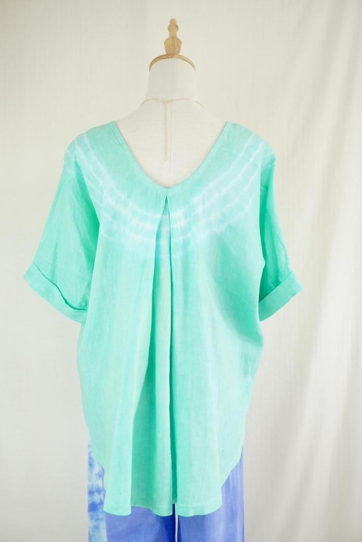 French Linen Relax Top “ Emerald ”