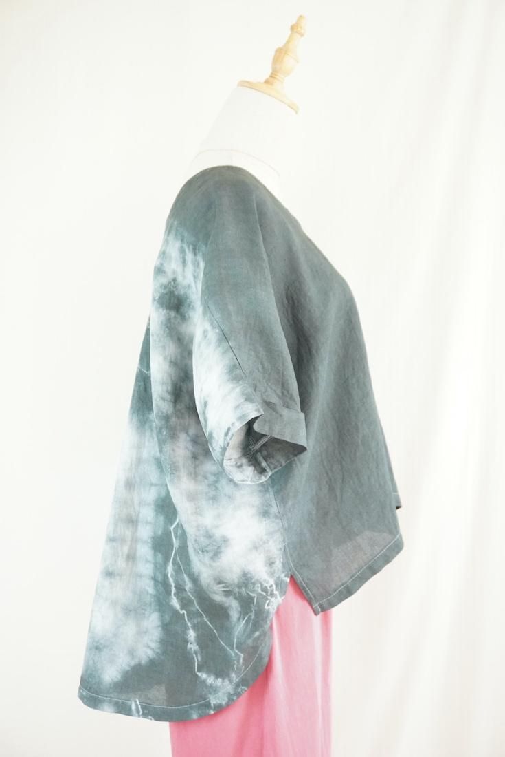 French Linen Relax Top  Black 