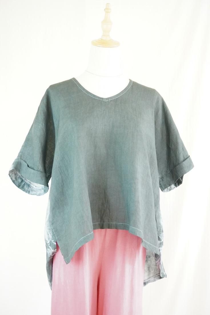 French Linen Relax Top  Black 