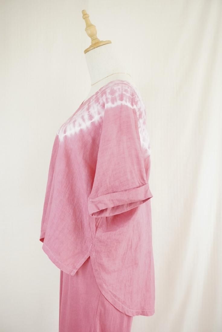 French Linen Relax Top  Bougainvillea 