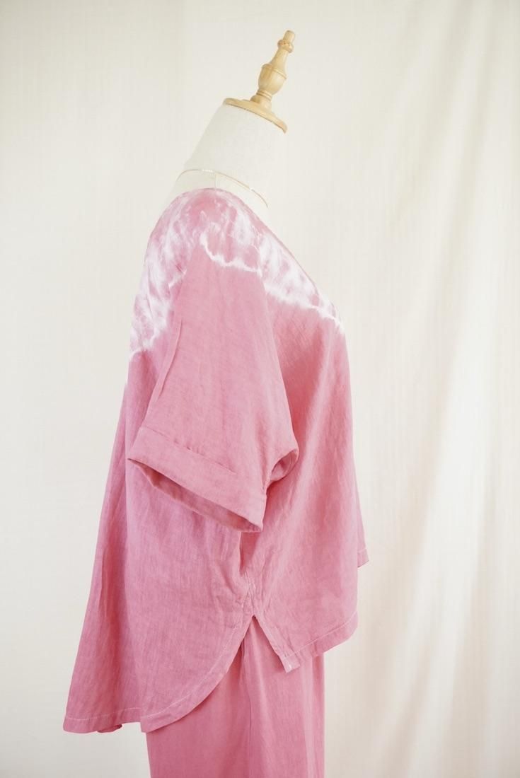 French Linen Relax Top  Bougainvillea 