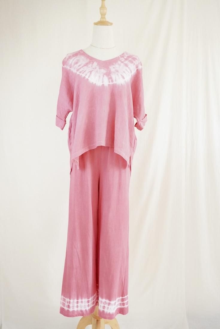 French Linen Relax Top  Bougainvillea 