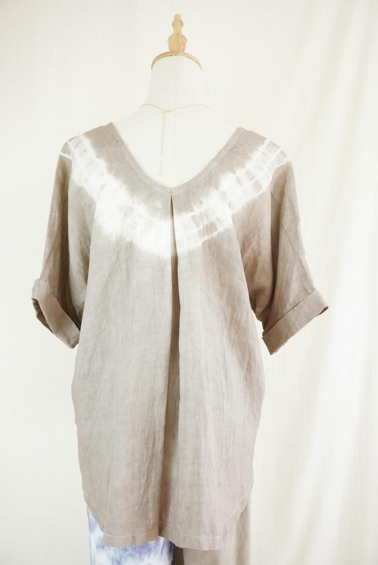 French Linen Relax Top  Taupe 