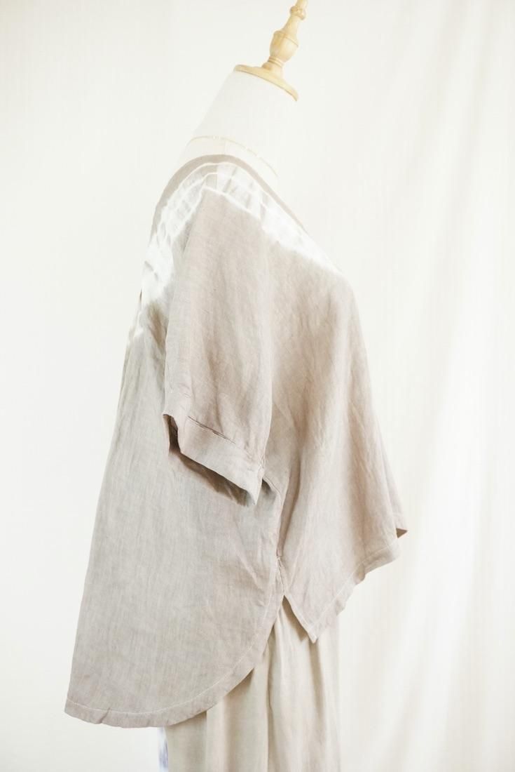French Linen Relax Top  Taupe 