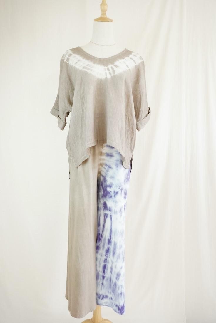 French Linen Relax Top  Taupe 