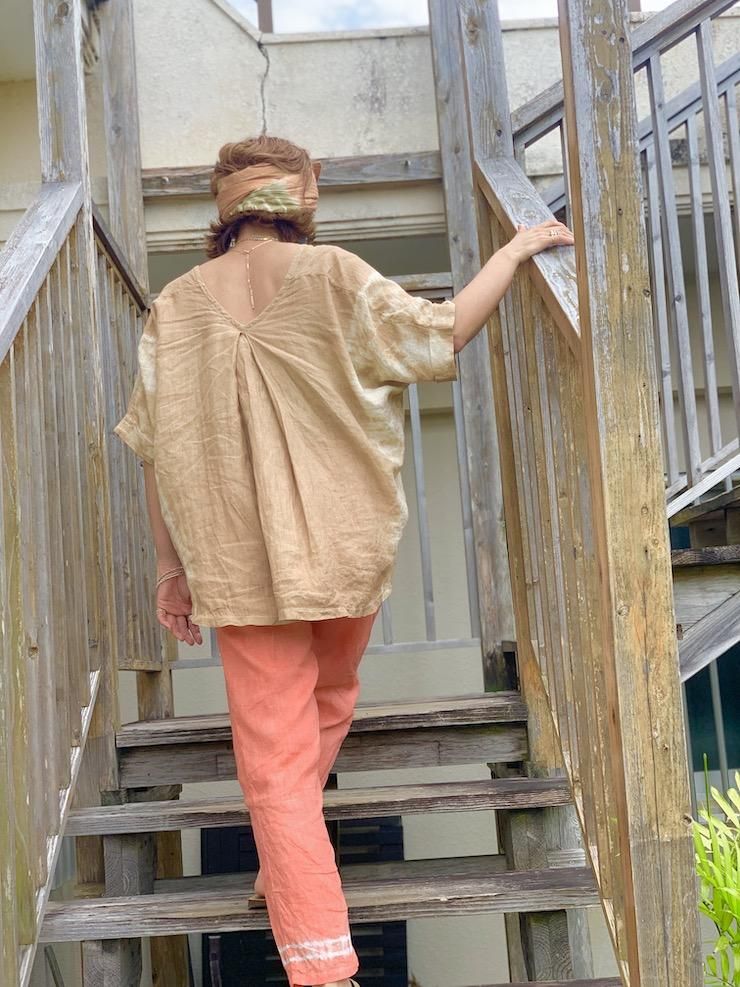 French Linen Relax Top  Taupe 
