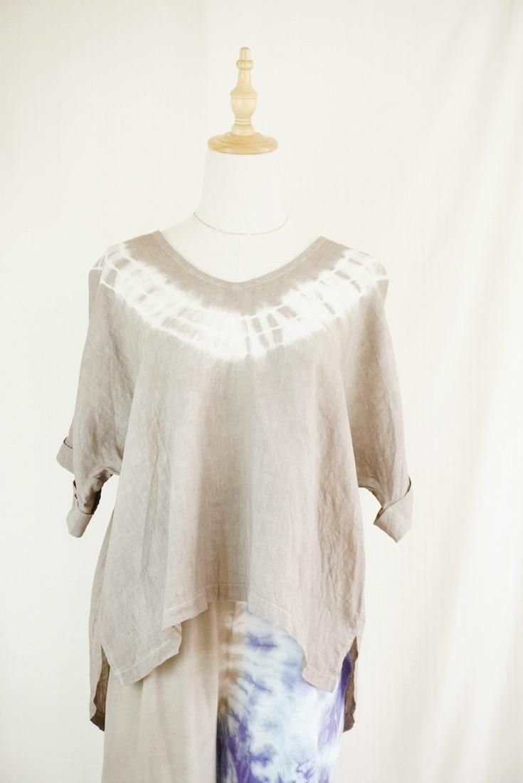 French Linen Relax Top  Taupe 