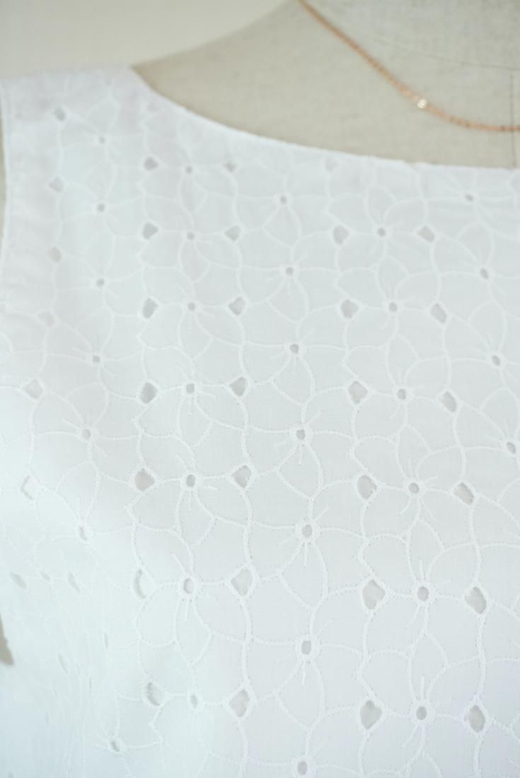 Lace Back Open Tank  White 