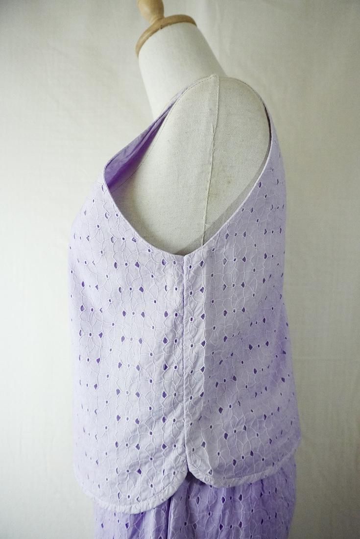 Lace Back Open Tank  Lilac 