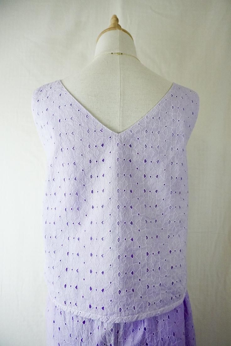 Lace Back Open Tank  Lilac 