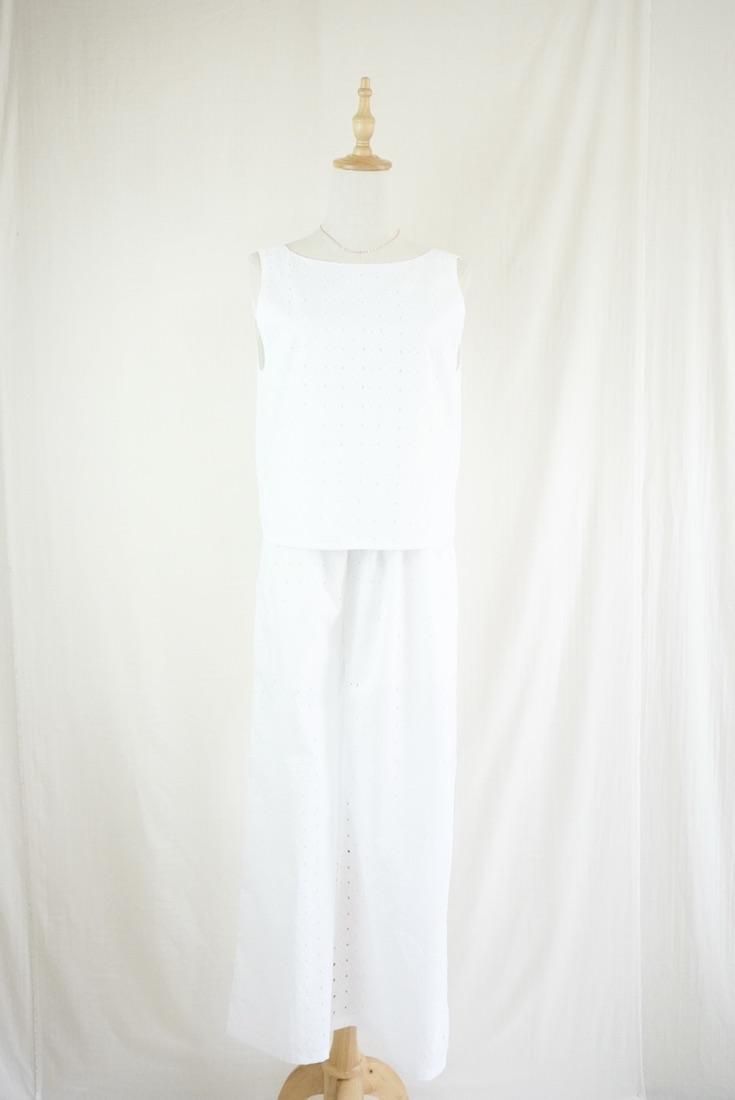 Lace Relax Pants  White 