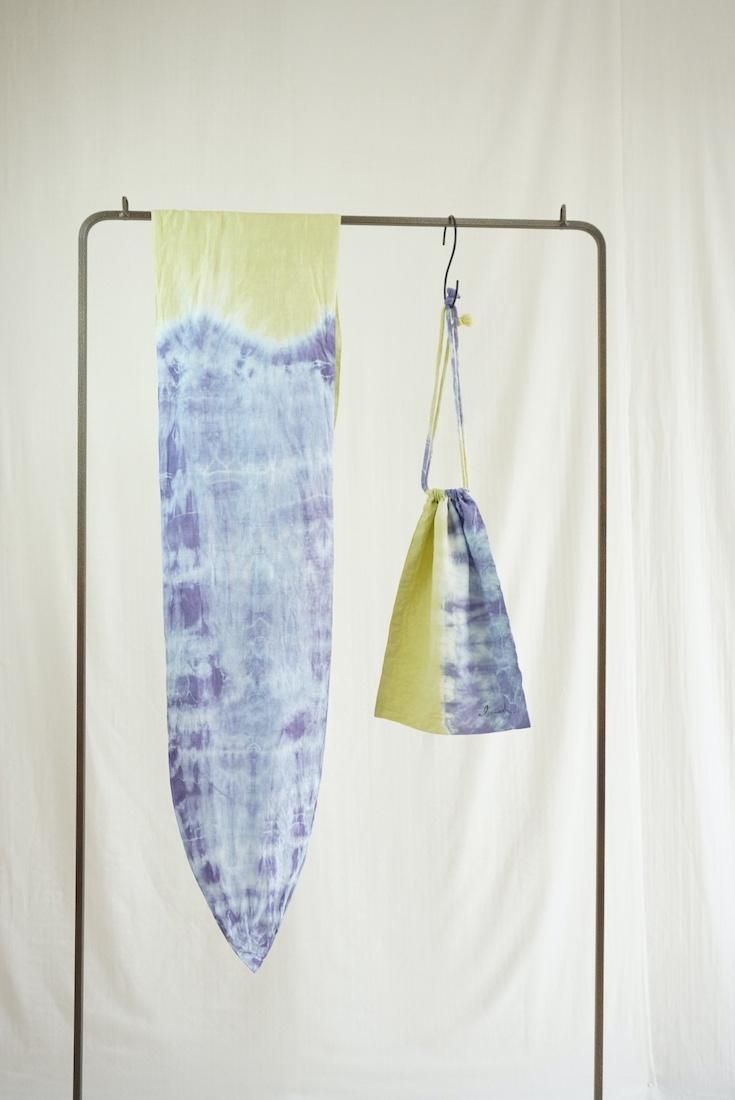 French Linen & Ribbon  Ginkgo x Lavender 
