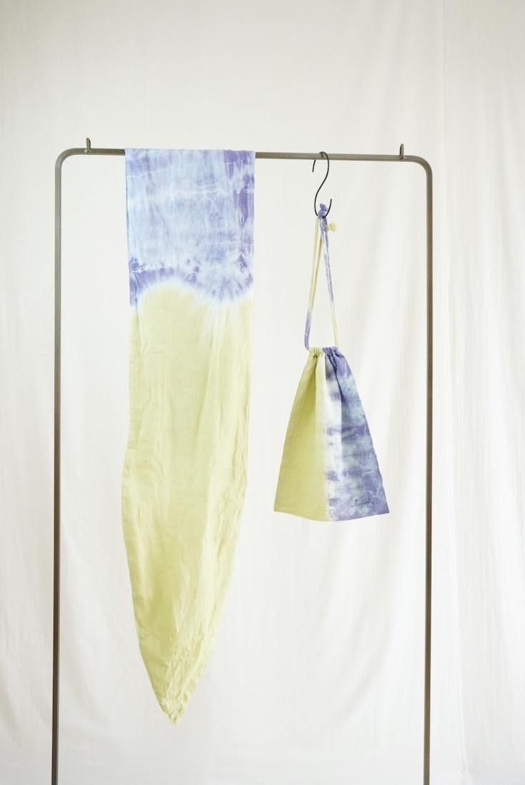 French Linen & Ribbon  Ginkgo x Lavender 