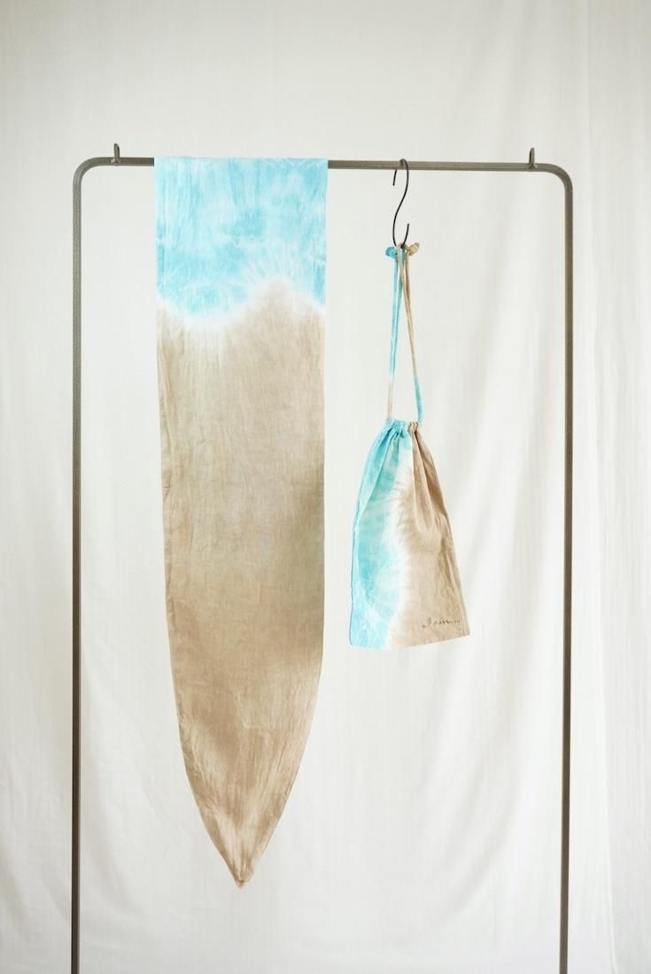 French Linen & Ribbon  Hazelnuts x Blue Turquoise 