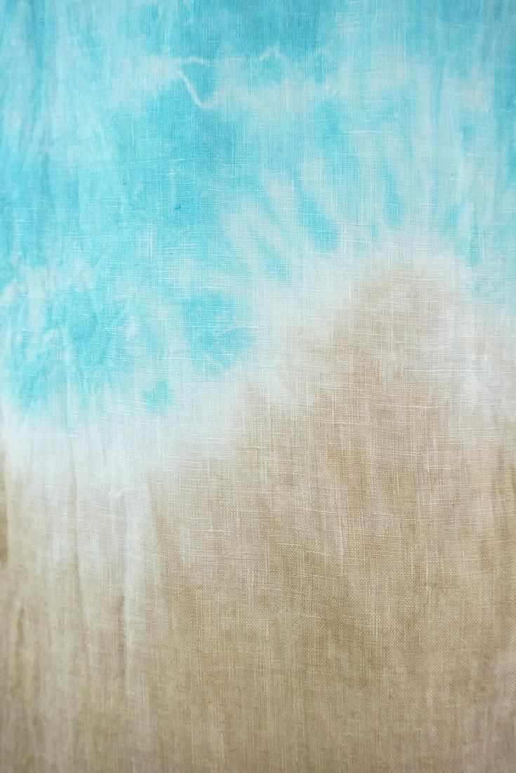French Linen & Ribbon  Hazelnuts x Blue Turquoise 