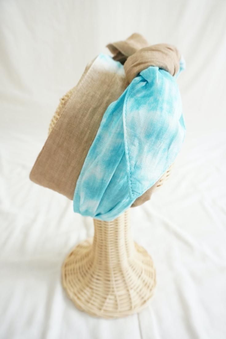 French Linen & Ribbon  Hazelnuts x Blue Turquoise 