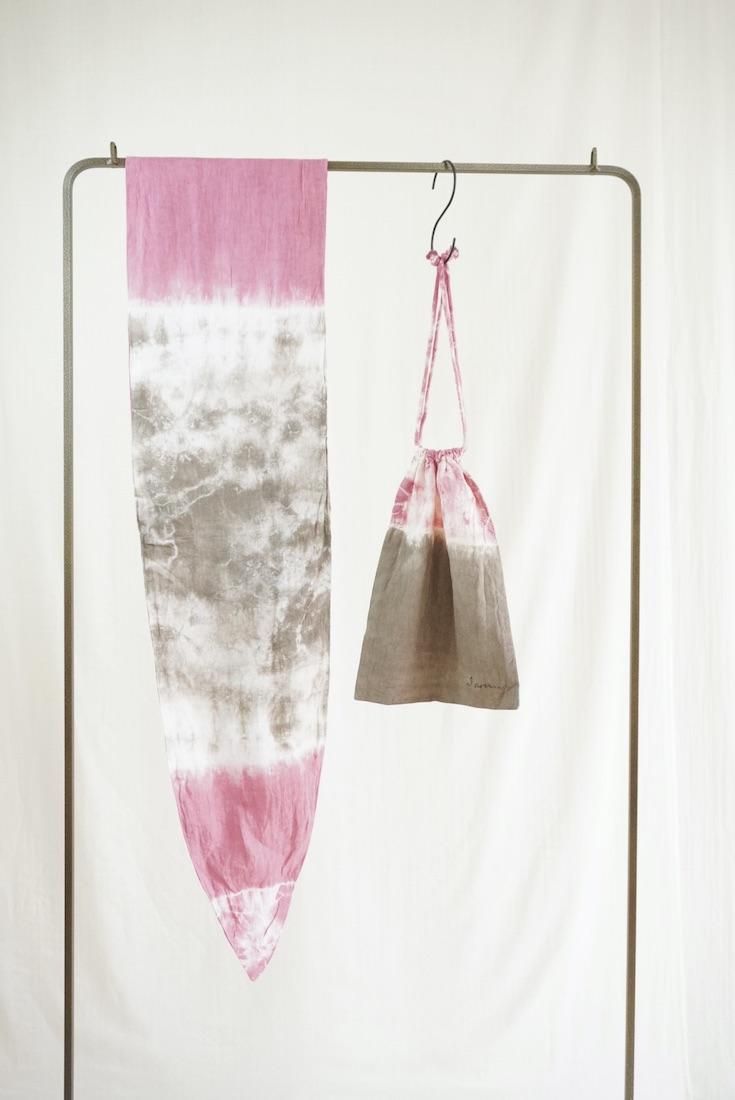 French Linen & Ribbon  Bougainvillea x Taupe 