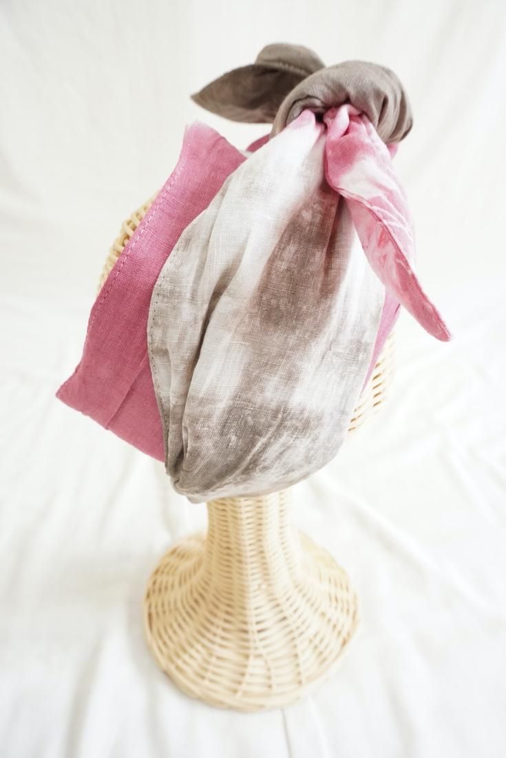French Linen & Ribbon  Bougainvillea x Taupe 