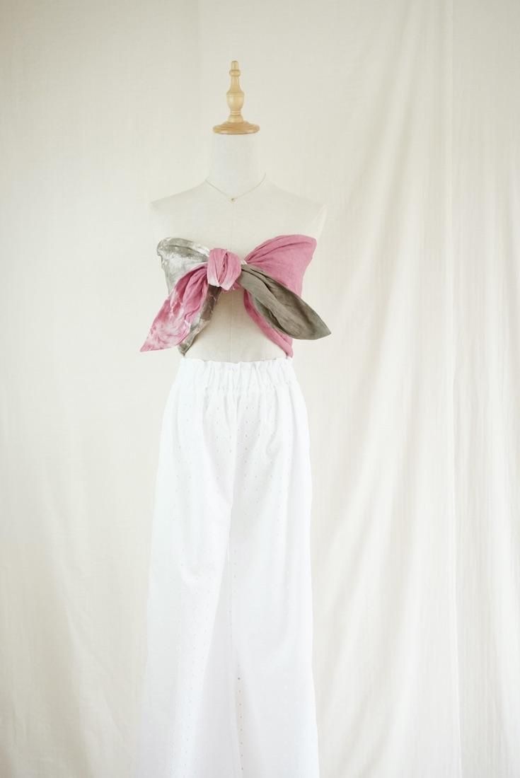 French Linen & Ribbon  Bougainvillea x Taupe 