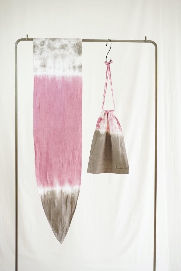 French Linen & Ribbon  Bougainvillea x Taupe 
