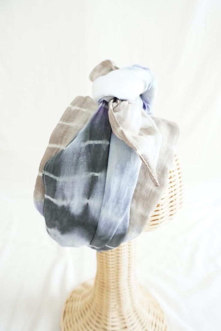 French Linen & Ribbon  Black x Lavender x Taupe 