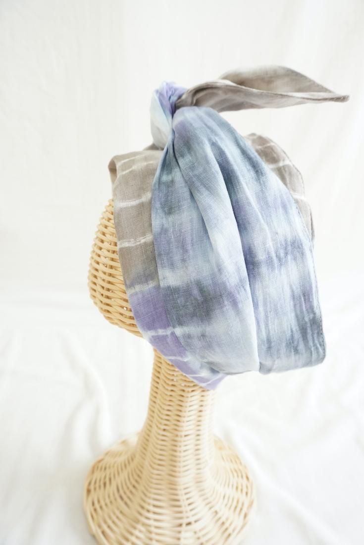 French Linen & Ribbon  Black x Lavender x Taupe 