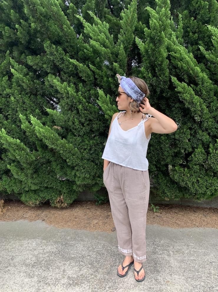 French Linen & Ribbon  Black x Lavender x Greentea 
