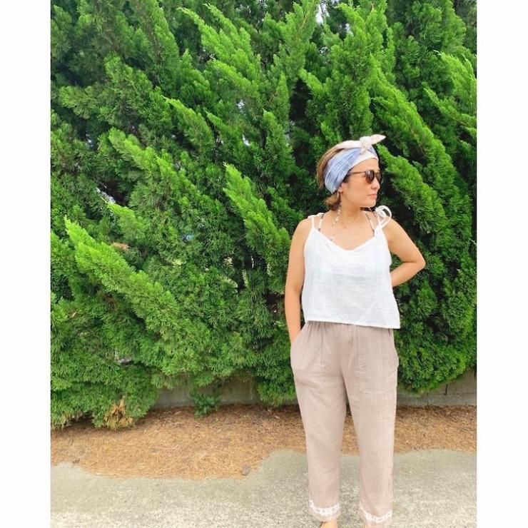 French Linen & Ribbon  Black x Lavender x Greentea 
