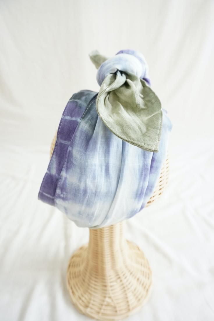 French Linen & Ribbon  Black x Lavender x Greentea 