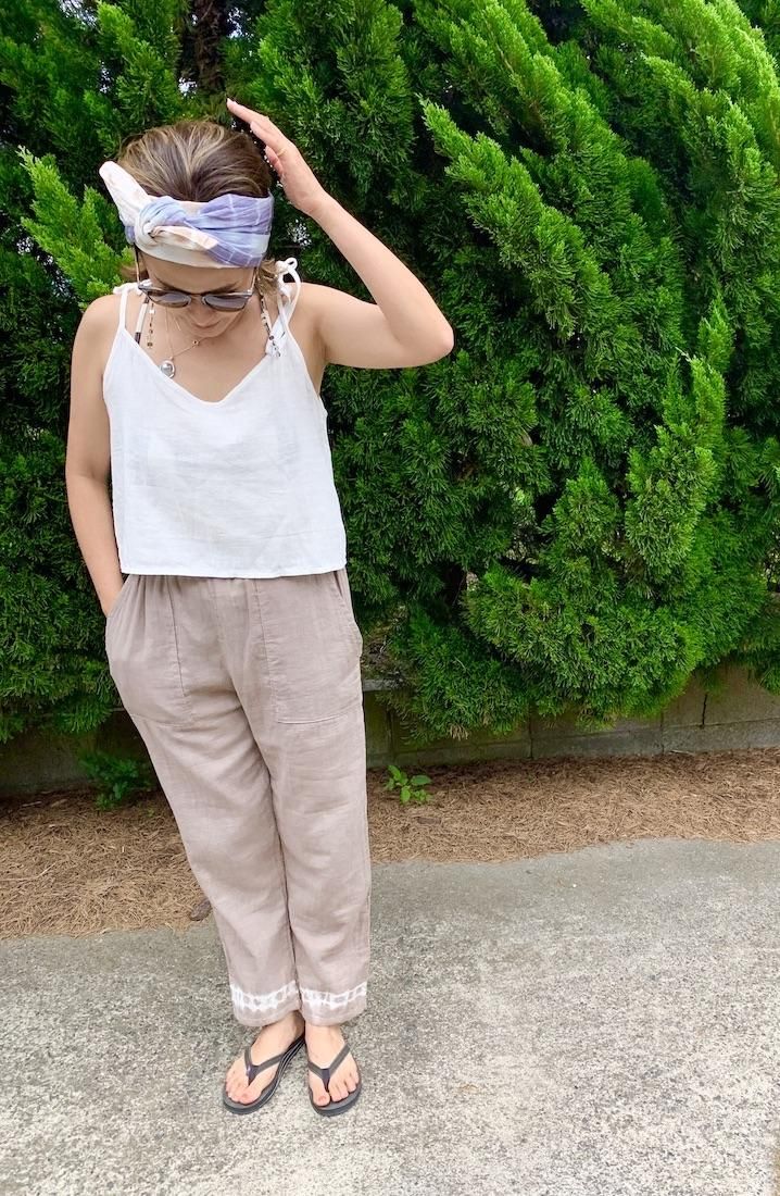 French Linen & Ribbon  Black x Lavender x Greentea 