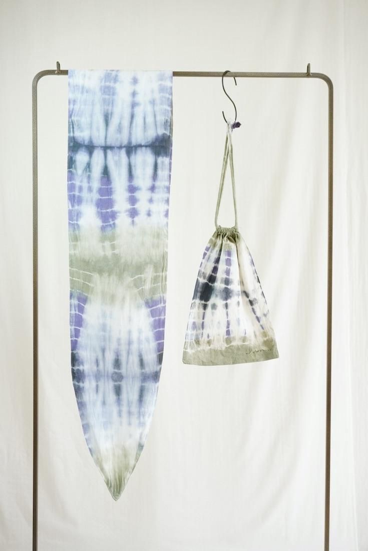 French Linen & Ribbon  Black x Lavender x Greentea 